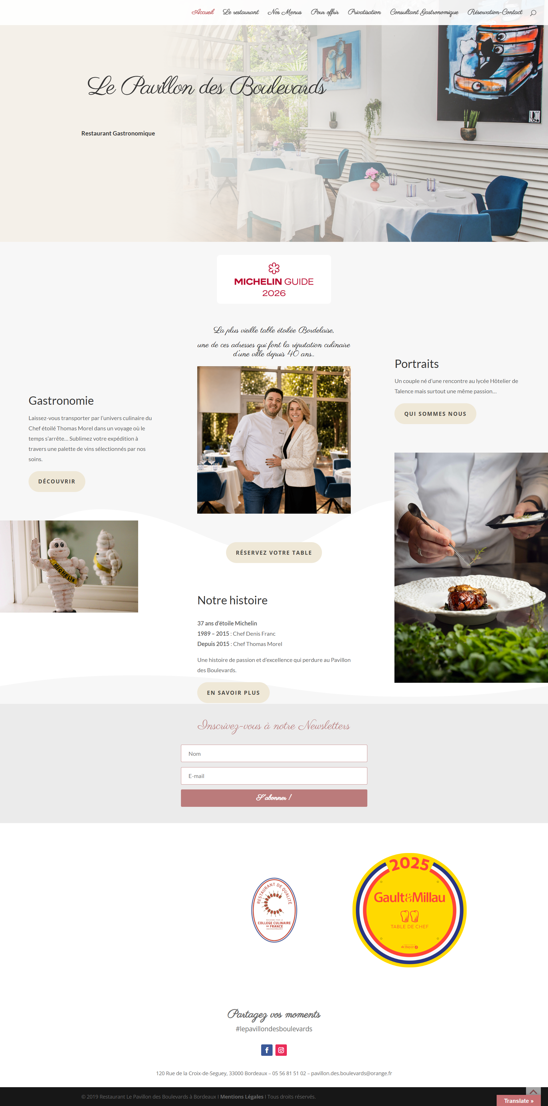 Création de site internet Wordpress - Le Pavillons des boulevards